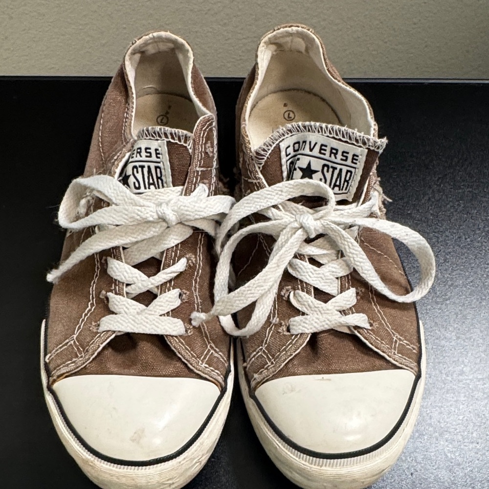 Converse Brown and White Canvas Sneakers
